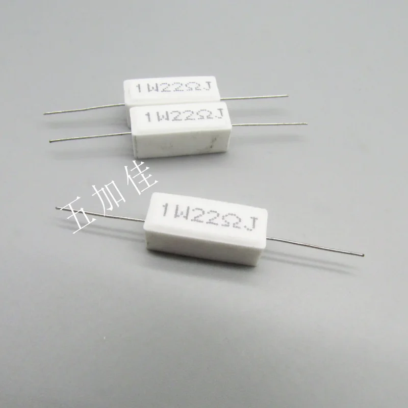 10-100pcs SQP 1W 22R 22 Euro 1W 22RJ 5% Non Inductive Cement Resistors Axial Ceramic Resistors