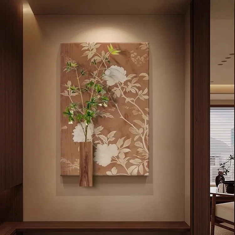 

Song Dynasty Aesthetics Entry is opposite the door, decoration painting, ancient style mural lamp, Chinese style living