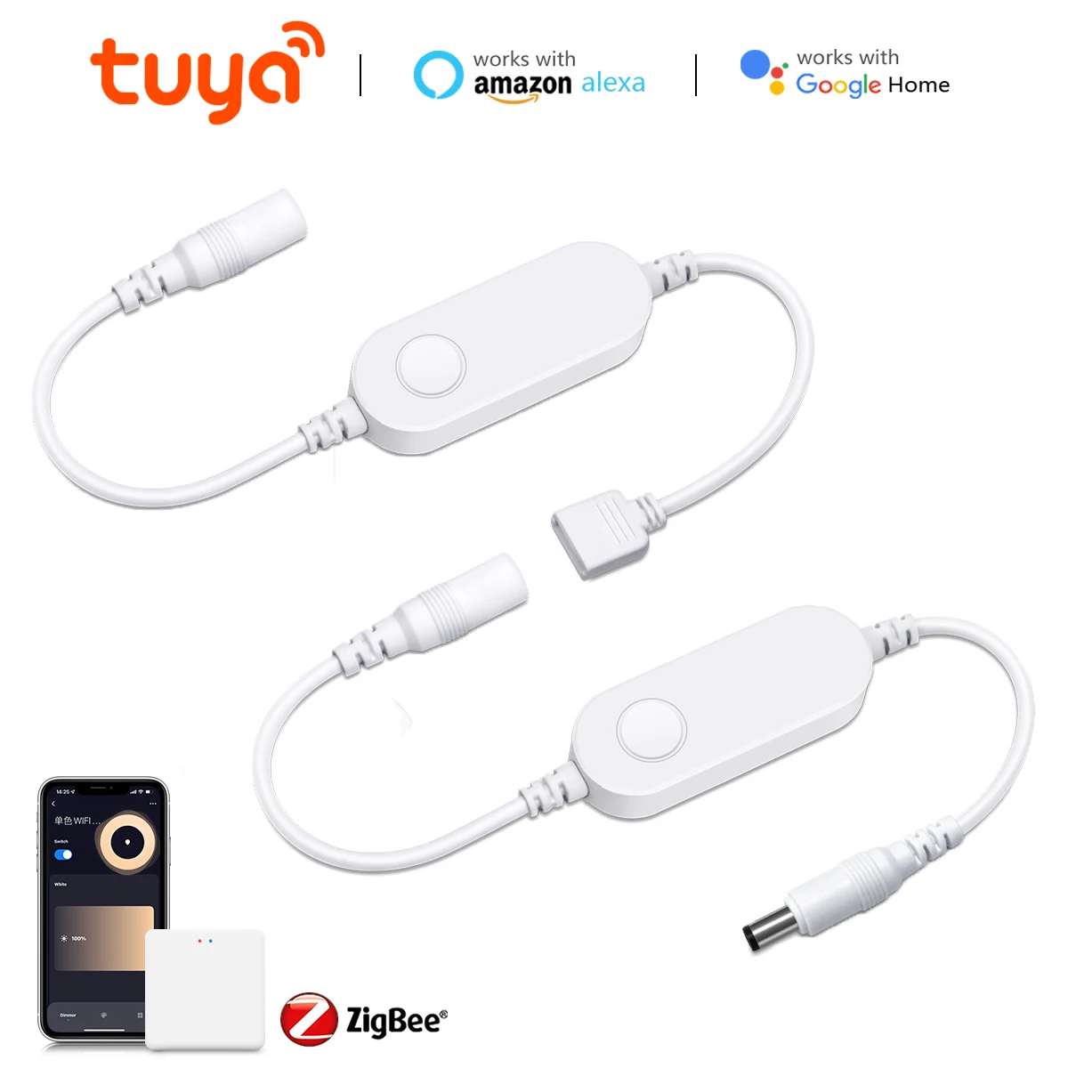 

12V-24V Zigbee3.0 WiFi Single Color/RGB LED Light Strip Wireless Controller For Tuya Alexa Smartthings Gateway Bridge Google