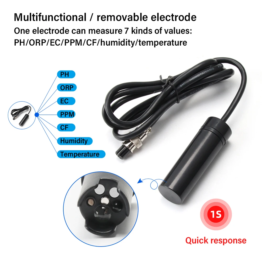 Tuya WiFi 7in 1 Tester jakości wody analizator wody cyfrowy wyświetlacz miernik monitorowanie temperatury do wody pitnej akwarium