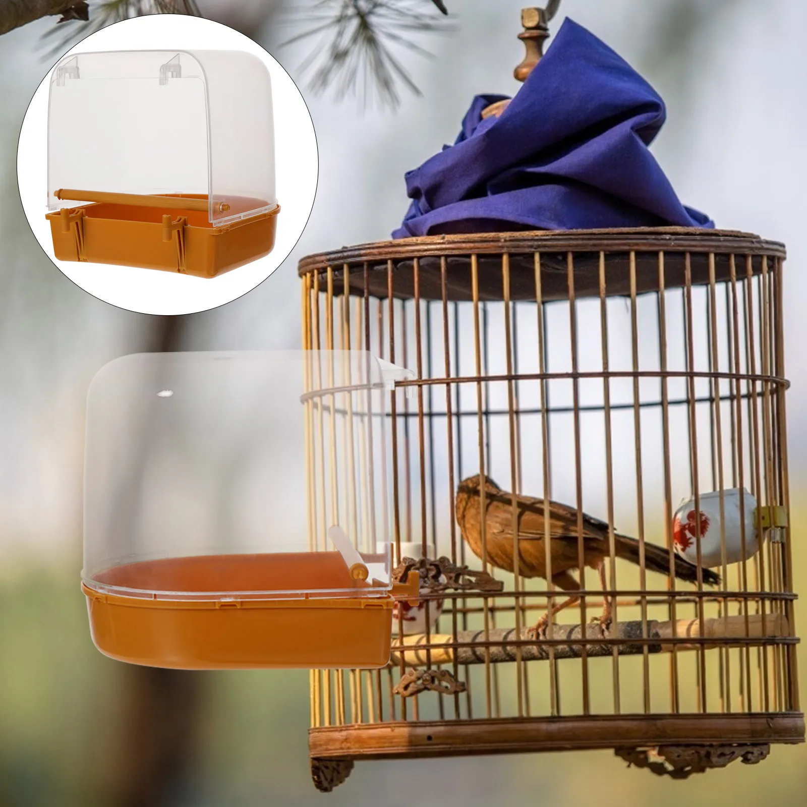 

Bird Bath Tub Premium Pet Parrot Cockatiel Budgie Shower Basin For Small Birds Strong Lightweight Bathtub With Water Injector