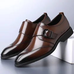 Zapatos de vestir de negocios para hombre, calzado Formal de cuero Oxford de alta calidad, novedad