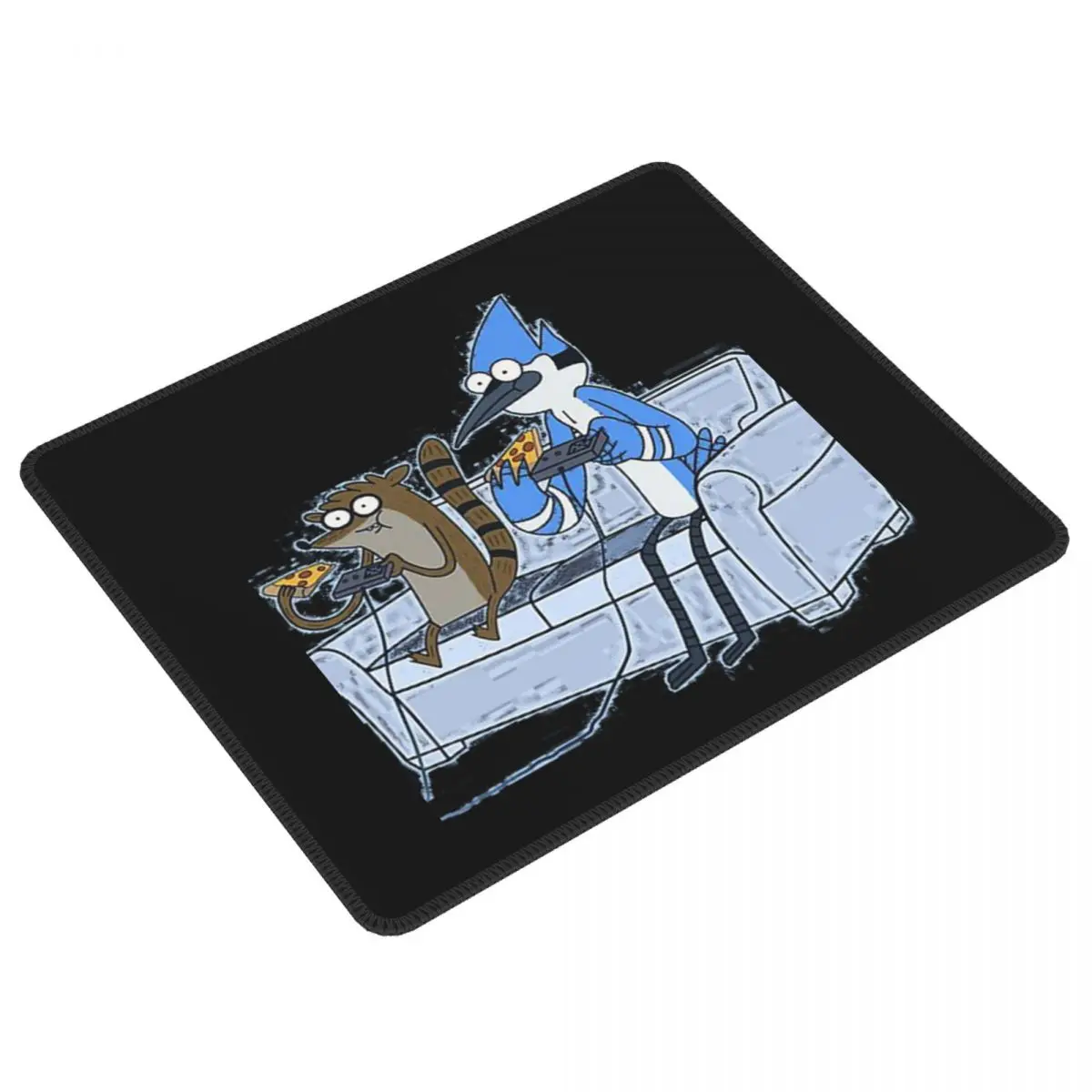 

Коврик для мыши разных размеров Mordecai And Rigby с изображением пиццы и видеоигр, коврик для геймеров, для ПК и ноутбуков, коврик для клавиатуры, игровой коврик для компьютерного стола
