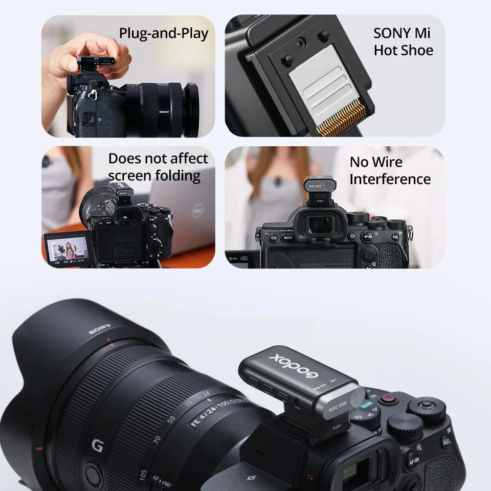 Godox WEC-S Kit 2.4GHz Wireless Microphone System for Cameras and Mobile Devices 656.2' Transmission Distance - view 5