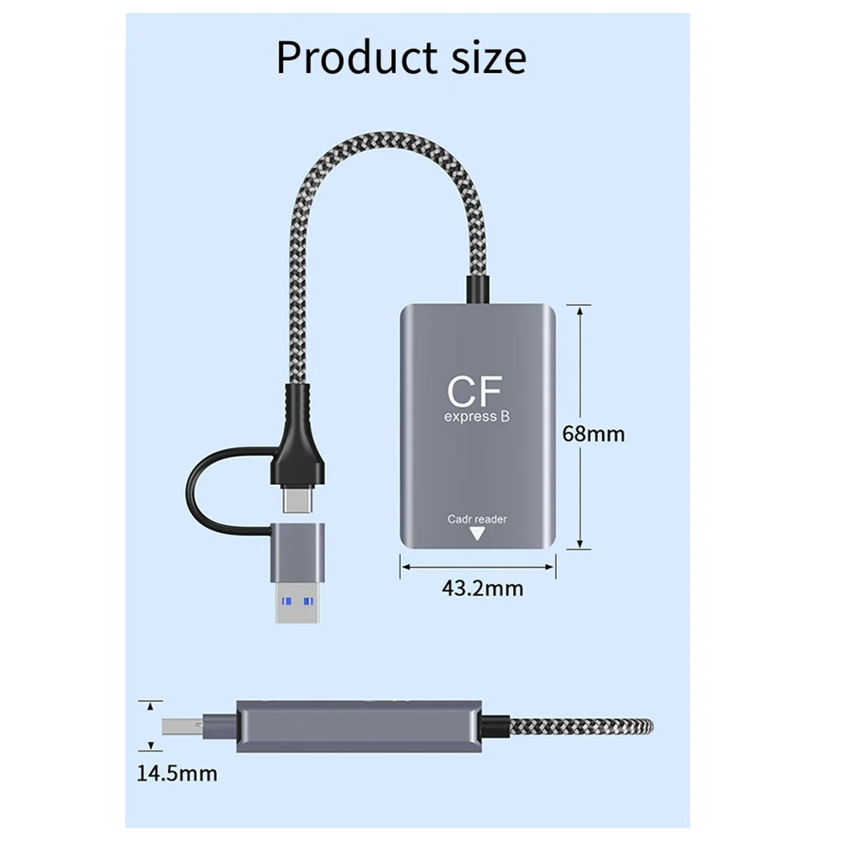 New 2 in 1 CF Express Type B SD Card Reader CF Express Card Reader Type B Adapter USB 3.2 10Gbps Portable CF Express Reader