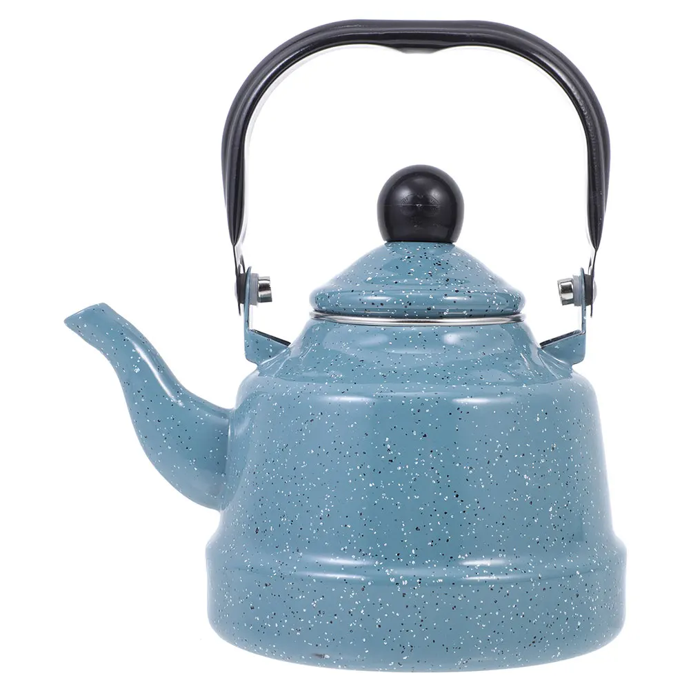 

Enameled Kettle Vintage Tea Pot Stovetop Farmhouse Decorative Retro Enamel Loose Tea Stove Handle Rust