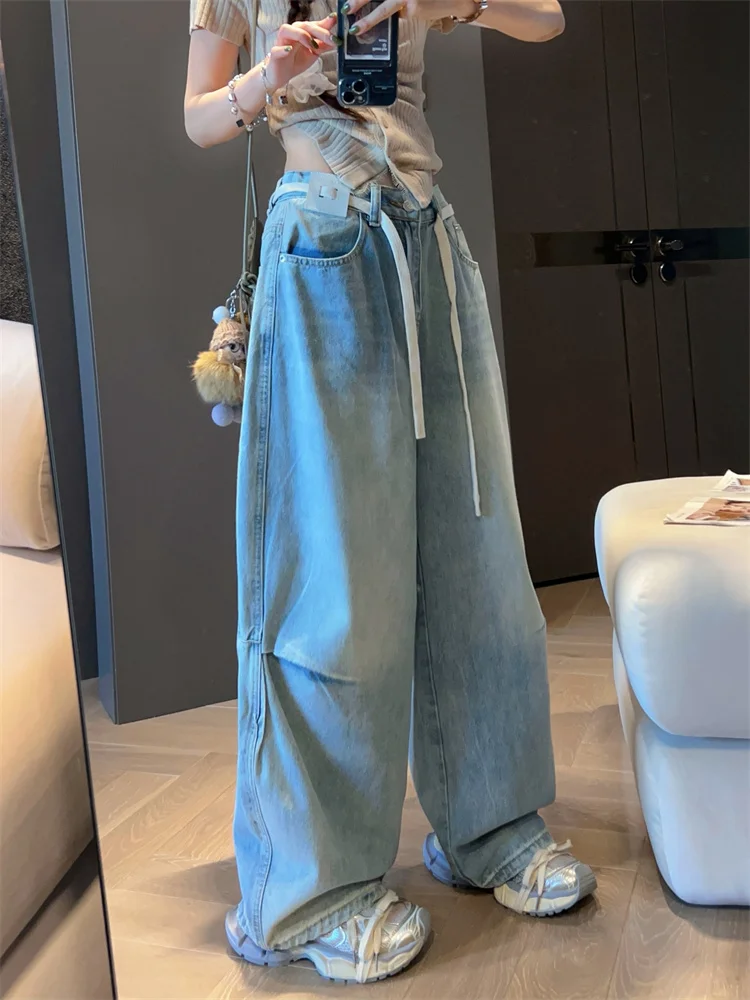 

Модные женские джинсы прямого кроя с широкими штанинами, свободного силуэта, коллекция ранняя весна 2026, модель Knife