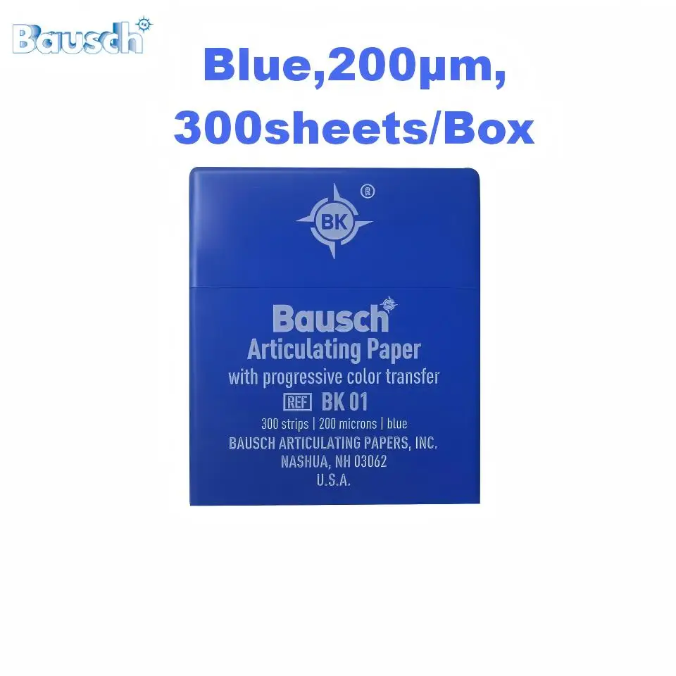 Bausch Dental Occlusal Paper 200µm BK01/02 Articulating Paper Pressure-Sensitive Color Marking Gradient Occlusion Indicator