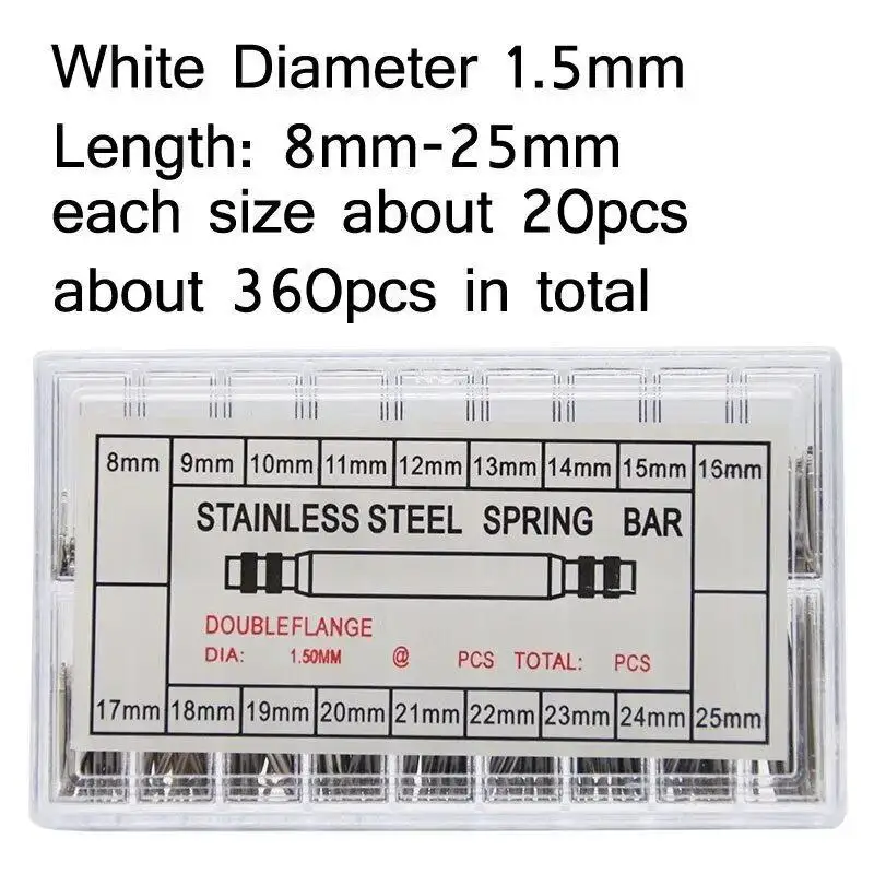 360Pcs Watch Pins Spring Bars Band Strap Link 8-25mm Remover Set Repair Kit Stainless Repair Kit Tools set