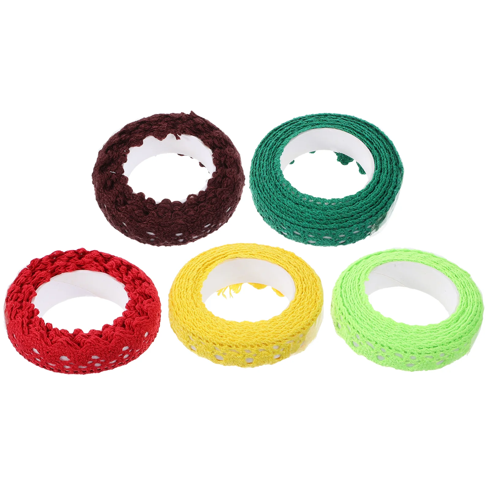 5 Pcs Hollow Lace Tape Trim Ribbon Decorate Out Adhesive Scrapbooking Crafts Masking Decorative Sticky