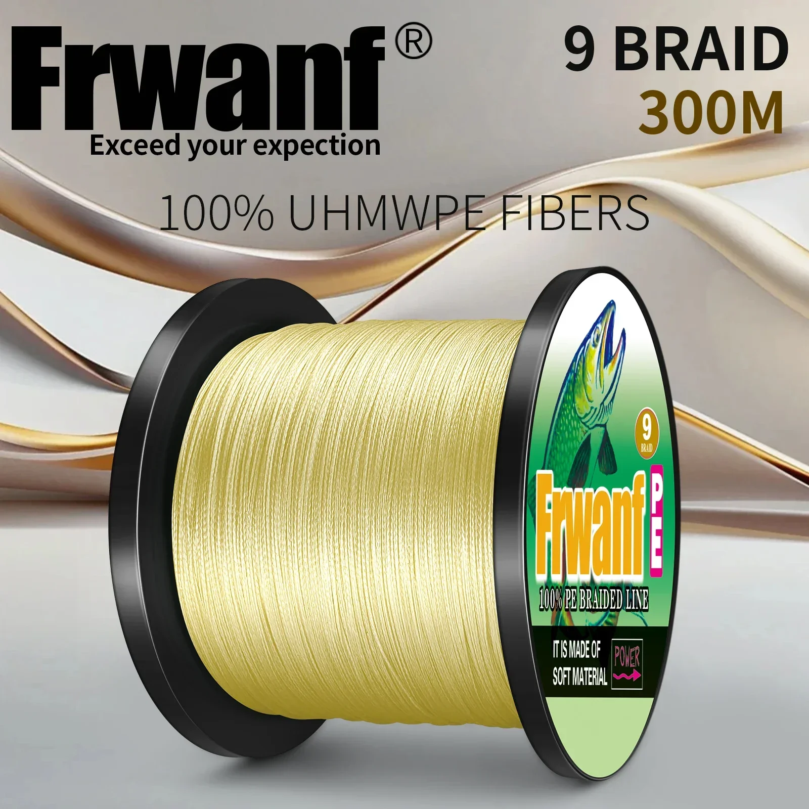 

PE леска Frwanf, 9-жильная полиэтиленовая леска, плетеная 300 м, высококачественная мультифиламентная катушка, 15-310 фунтов, инструмент для пресноводной кормления наживки