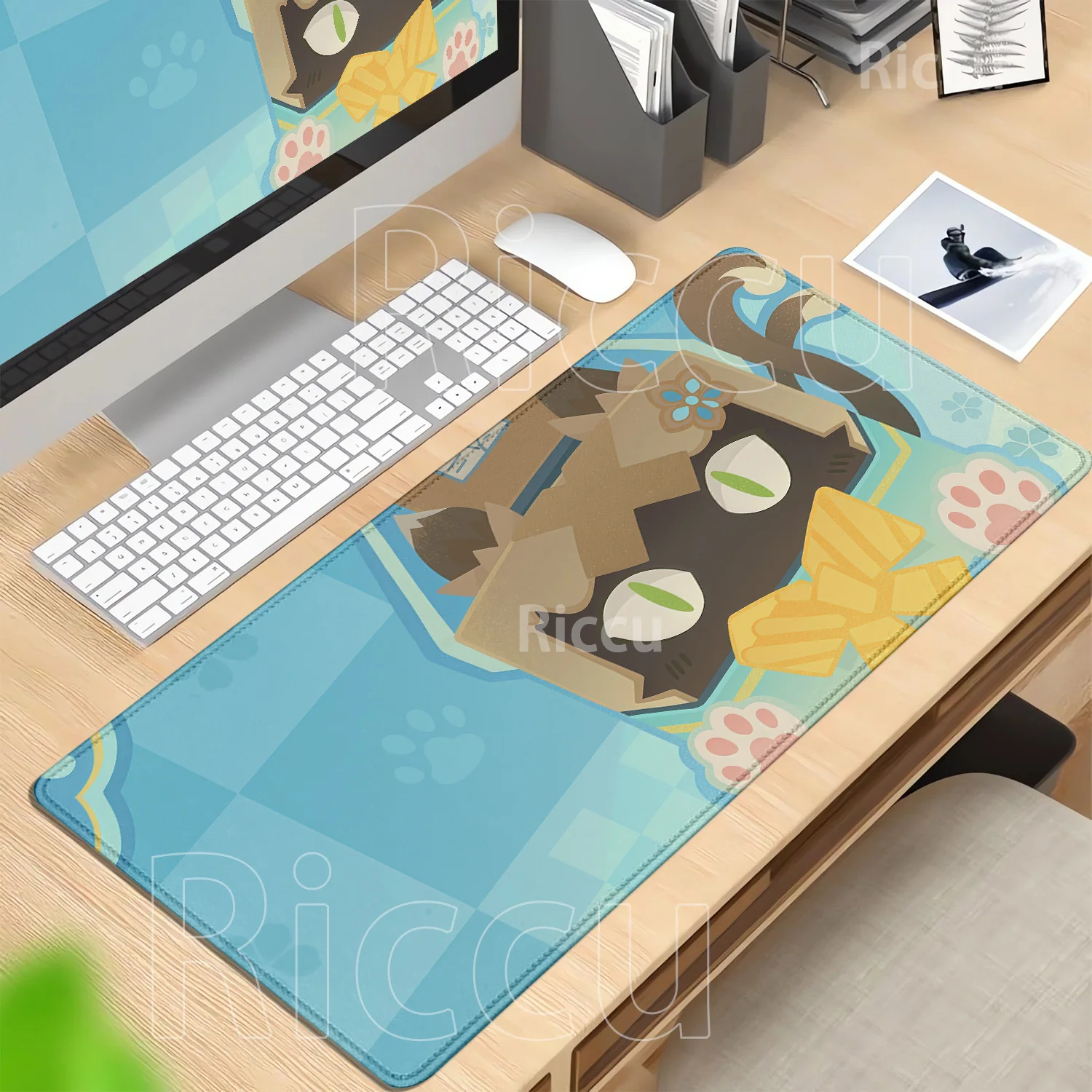 Large Mousepad Genshin Impact Character Pattern Yae Miko Raiden Shogun Gaming Mouse Pad Computer Accessories Lock Edge Desk Mat