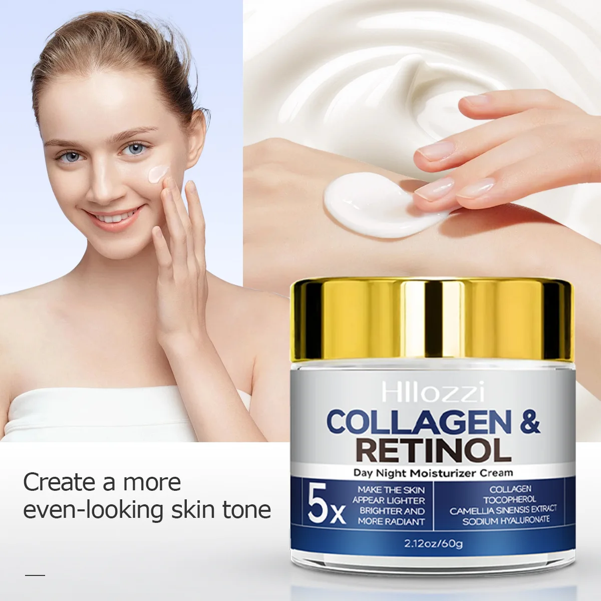 

5x COLLAGEN & RETINOL дневной и ночной увлажняющий крем для лица, против старения, против морщин, уменьшение тонких линий, лифтинг, укрепляющий уход за лицом