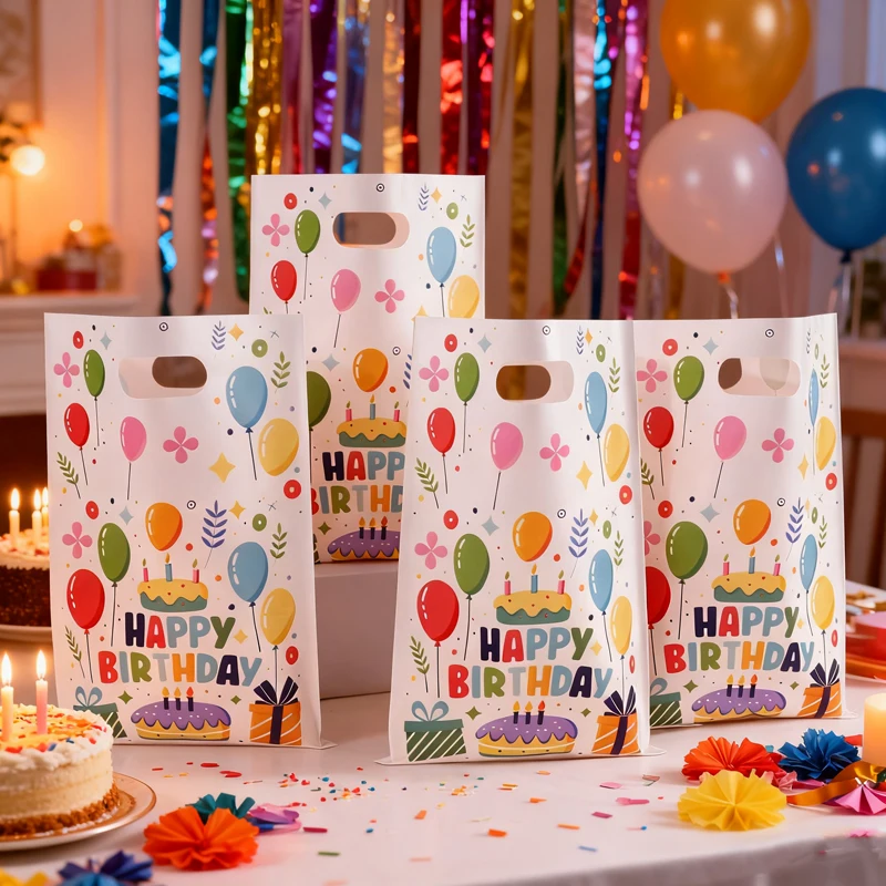 20-100Pcs Geburtstag Party Süßigkeiten Geschenk Taschen Cartoon Bunte Luftballons Handtasche für Kinder Geburtstag Party Dekoration Gefälligkeiten liefert