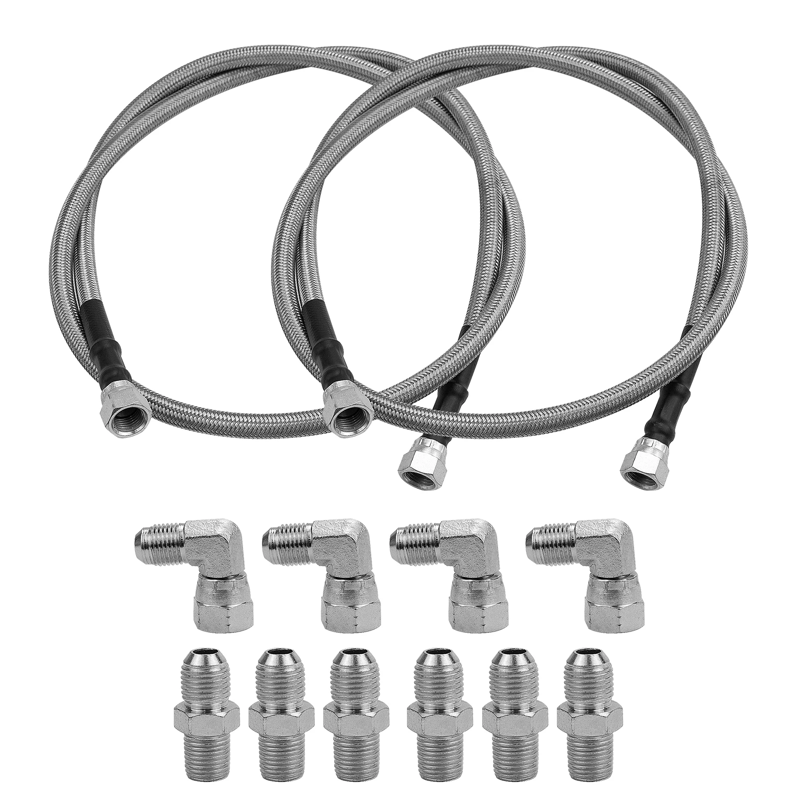 SS Braided Transmission Cooler Hoses Lines Kit Set for TH350 700R4 TH400