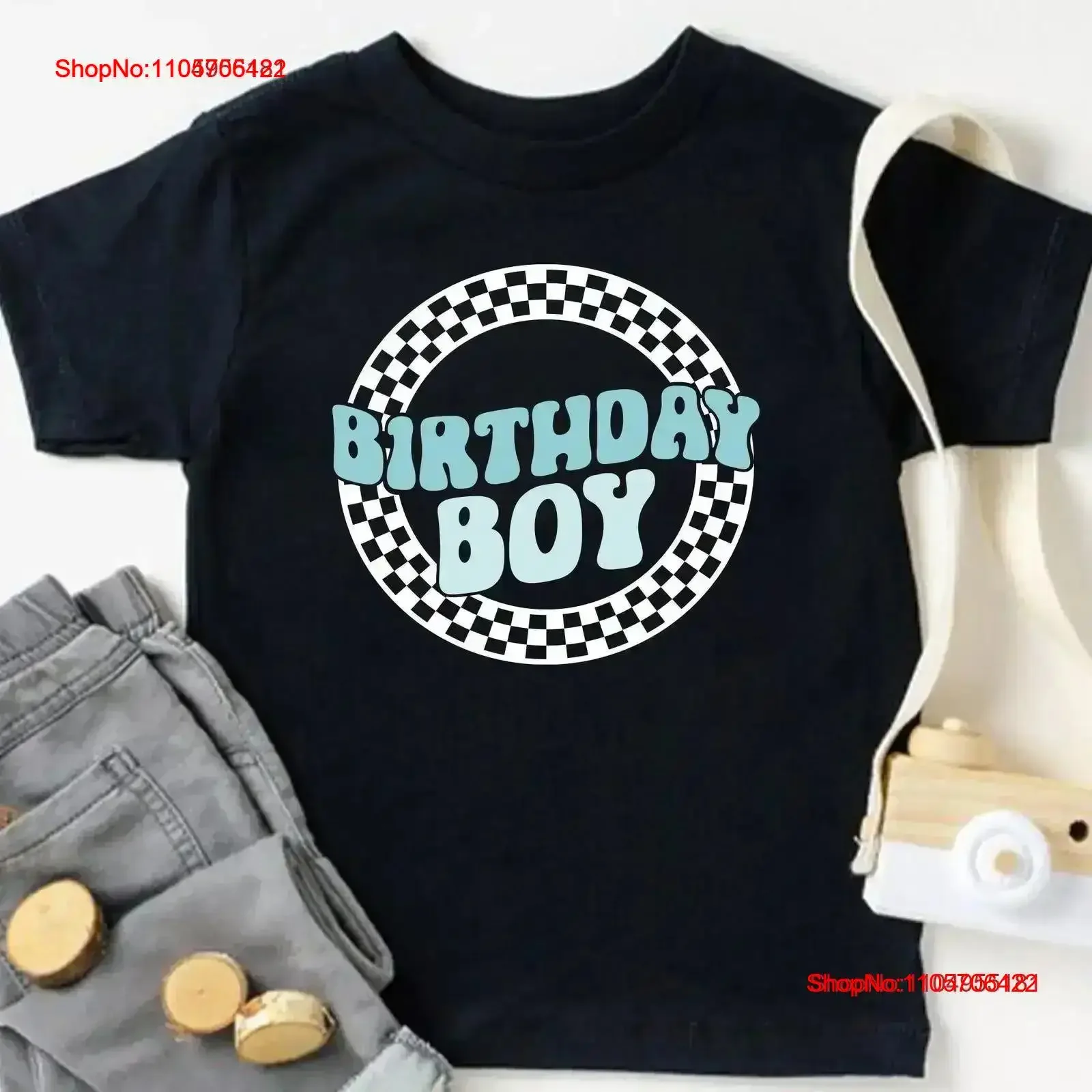 Birthday Boy T Shirt Checkered Kids Cute s vintage Washed Stylish streetwear graphic Casual homme Top For Everyday Wear