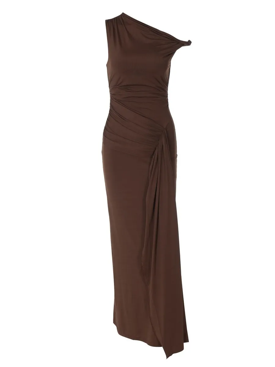 Sexy Strapl Slant Ne Dr Ele mid Waist Bodycon Single Piece Ciwalk Suitable for Other Ocns Svel