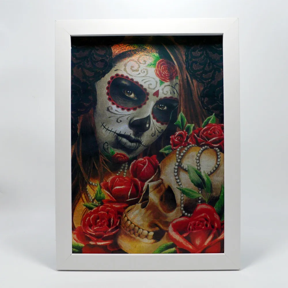 

Stunning Chicano Skull Tattoo Art Poster Wall Chart - Unique Dark Death Art Wall Decor Painting Holographic Vinyl Sticker A7