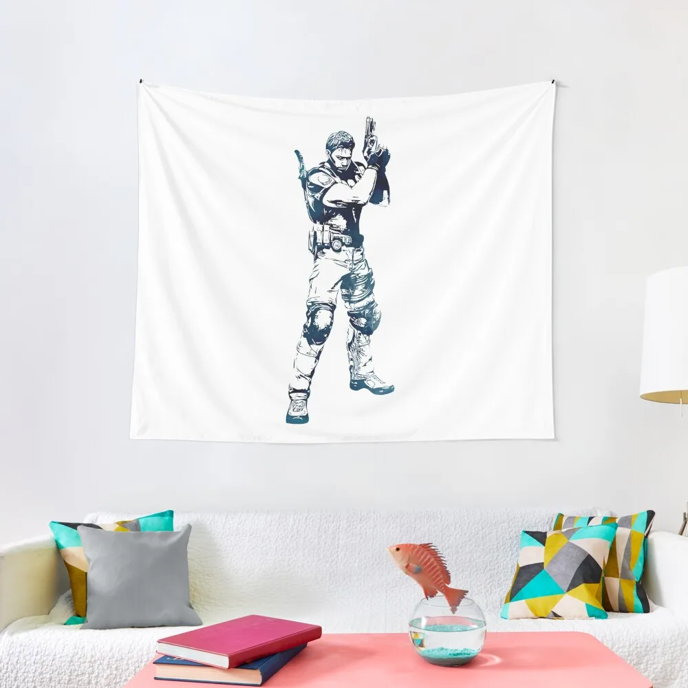 

Chris Redfield - RESIDENT EVIL Tapestry Japanese Room Decor Room Decor Aesthetic Decoration Wall Decoration Room Tapestry