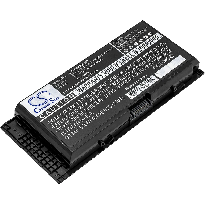 CS 6600mAh/73.26Wh battery for DELL Precision M6700,M6700 Mobile WorkSta,M6800,J5CG3,JHYP2,K4RDX,KJ321,MPK22,N71FM