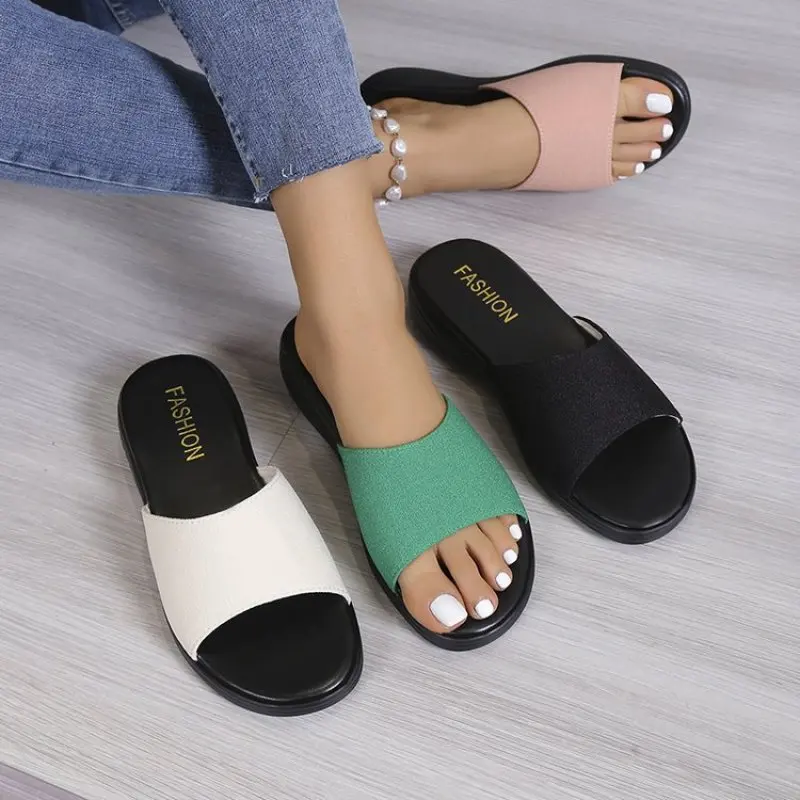 NEW Large Size 36-43 Wedges Heels Sandals Women High Heels Low Heel Summer Shoes For Women Slippers Platform Simple Sexy Sandals