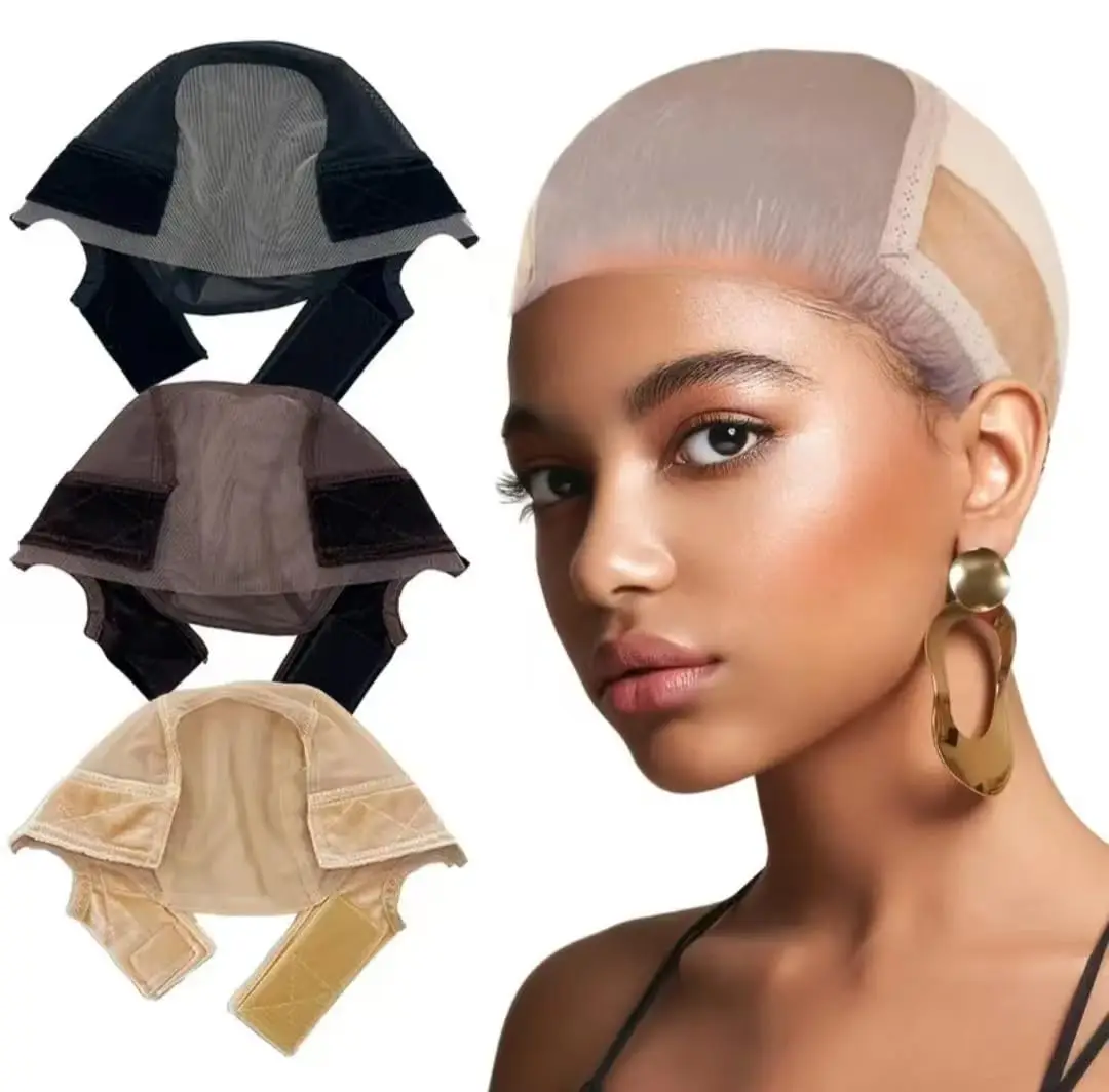 قبعة من الدانتيل مع عصابة رأس للشعر المستعار من الدانتيل الأمامي، قبعة قبضة شعر مستعار من الدانتيل للنساء، قبعات شعر مستعار قابلة للتعديل للنساء غير قابلة للانزلاق مع عصابة رأس