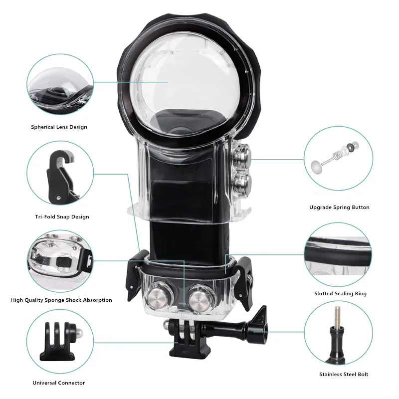 Funda impermeable para Insta360 ONE X3, caja de protección subacuática, carcasa de buceo, marco de protección 360, accesorios de cámara panorámica, 40M