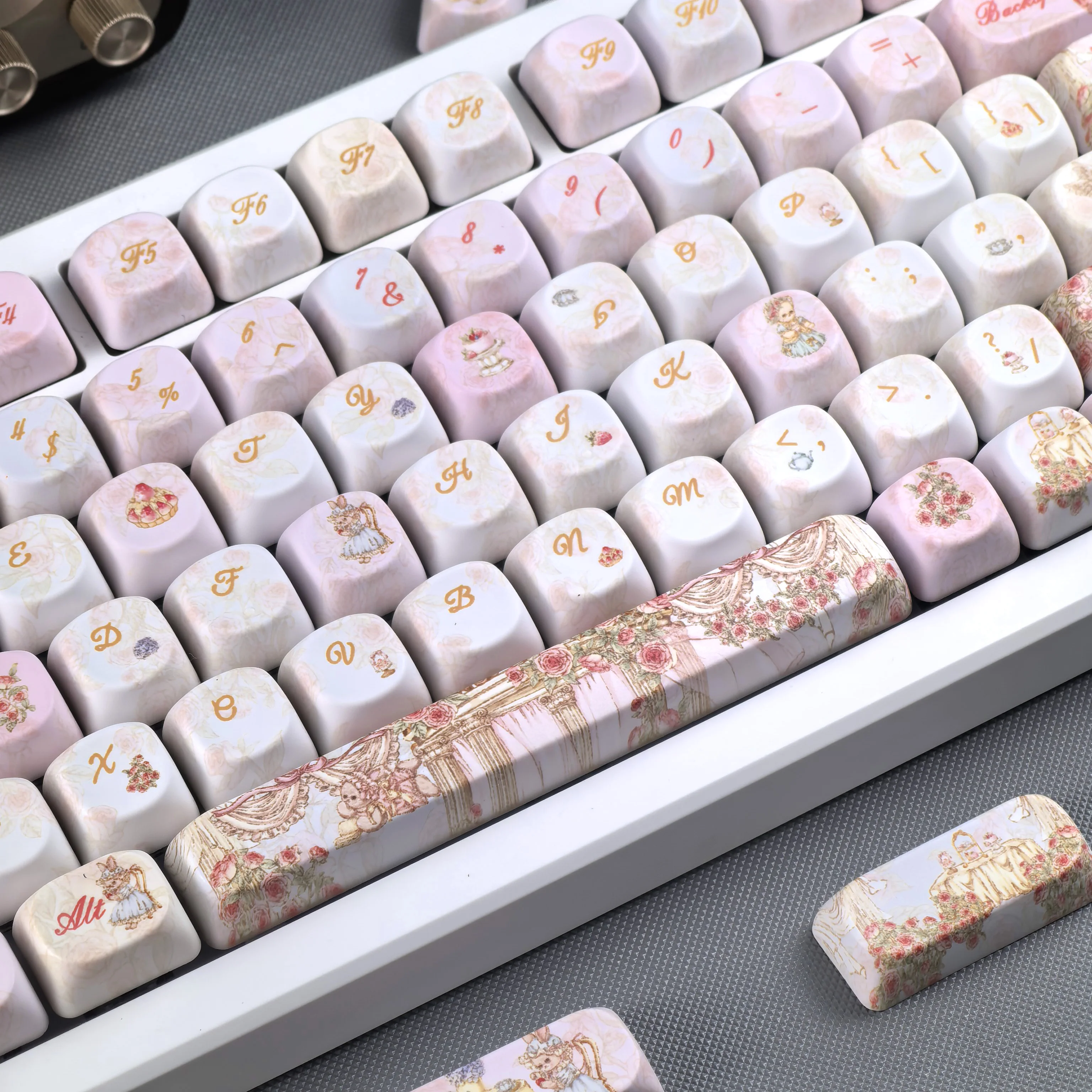 

MAIMOOO Keycap Garden Afternoon Tea — Pink & Cute Alice Layout MOA Profile PBT Custom Keyboard Keycaps