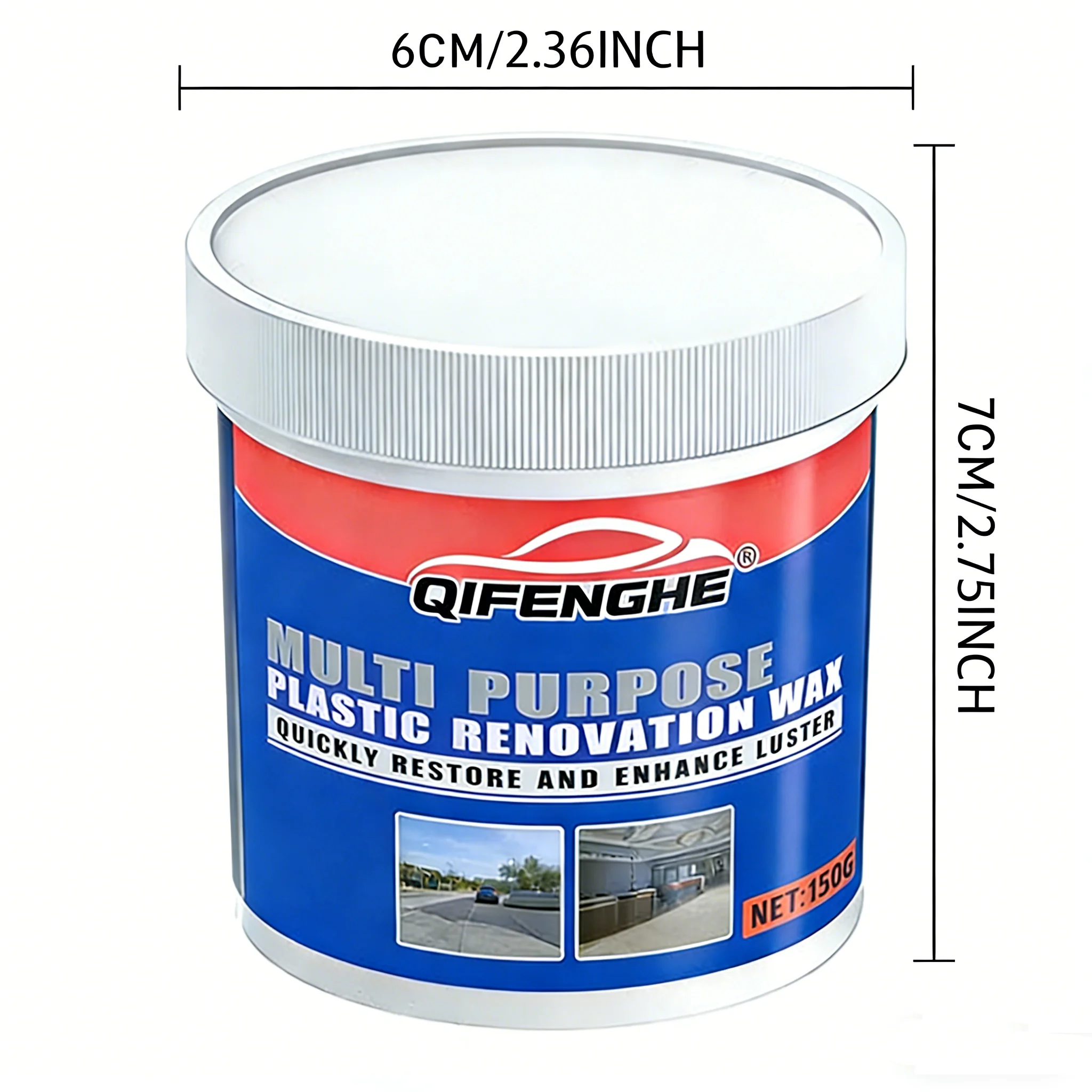 Multi-Purpose Plastic Restorer Wax - QIFENGHE 150g, Quickly Restore & Enhance Luster for Car & Household Plastic
