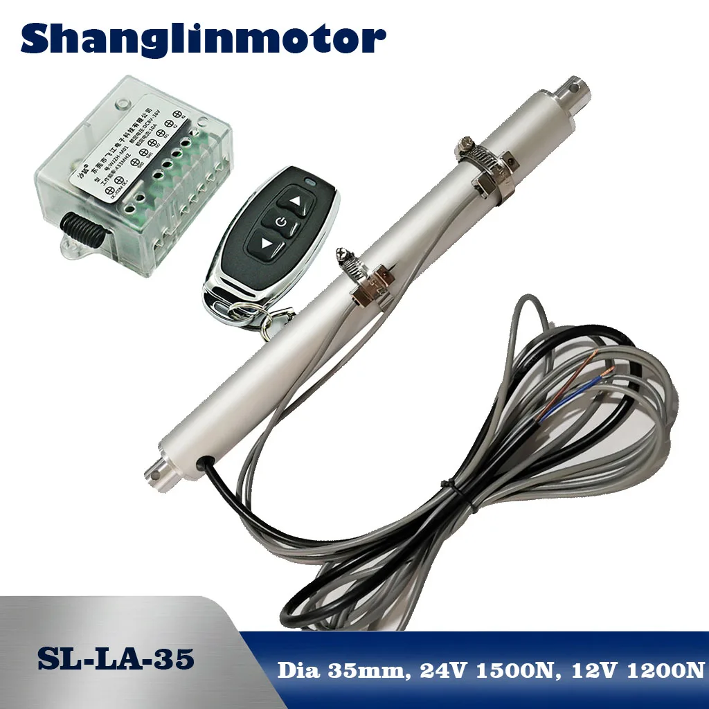 1500N Linear Actuator Kit Adjustable Stroke Magnetic Limit Switch Remote Control 12V 24V Heavy Duty SL-LA-35