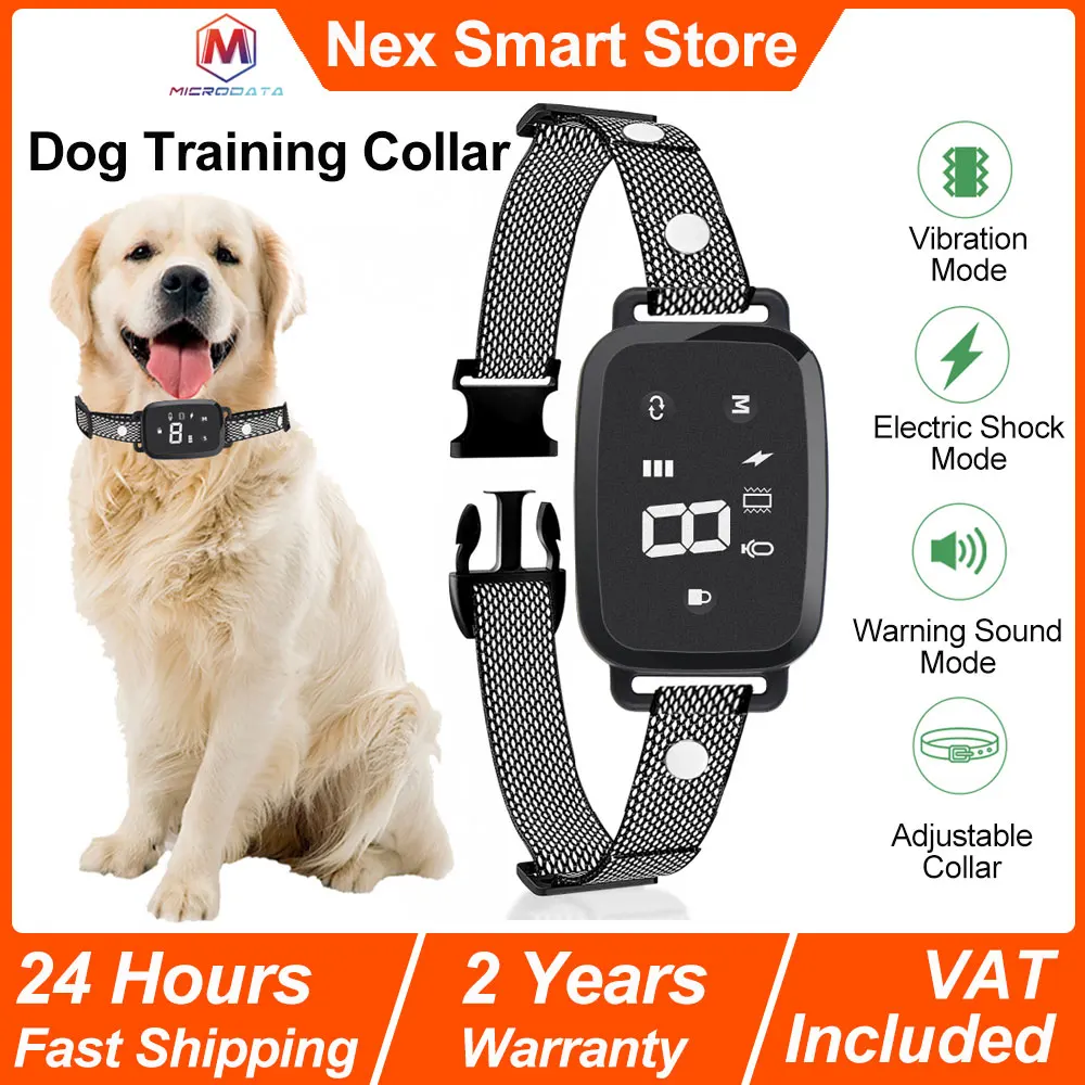 Collar de adiestramiento automático inteligente para perros, pantalla Digital HD con pantalla táctil, vibración de pitido, Collar antiladridos para perros, resistente al agua IP67