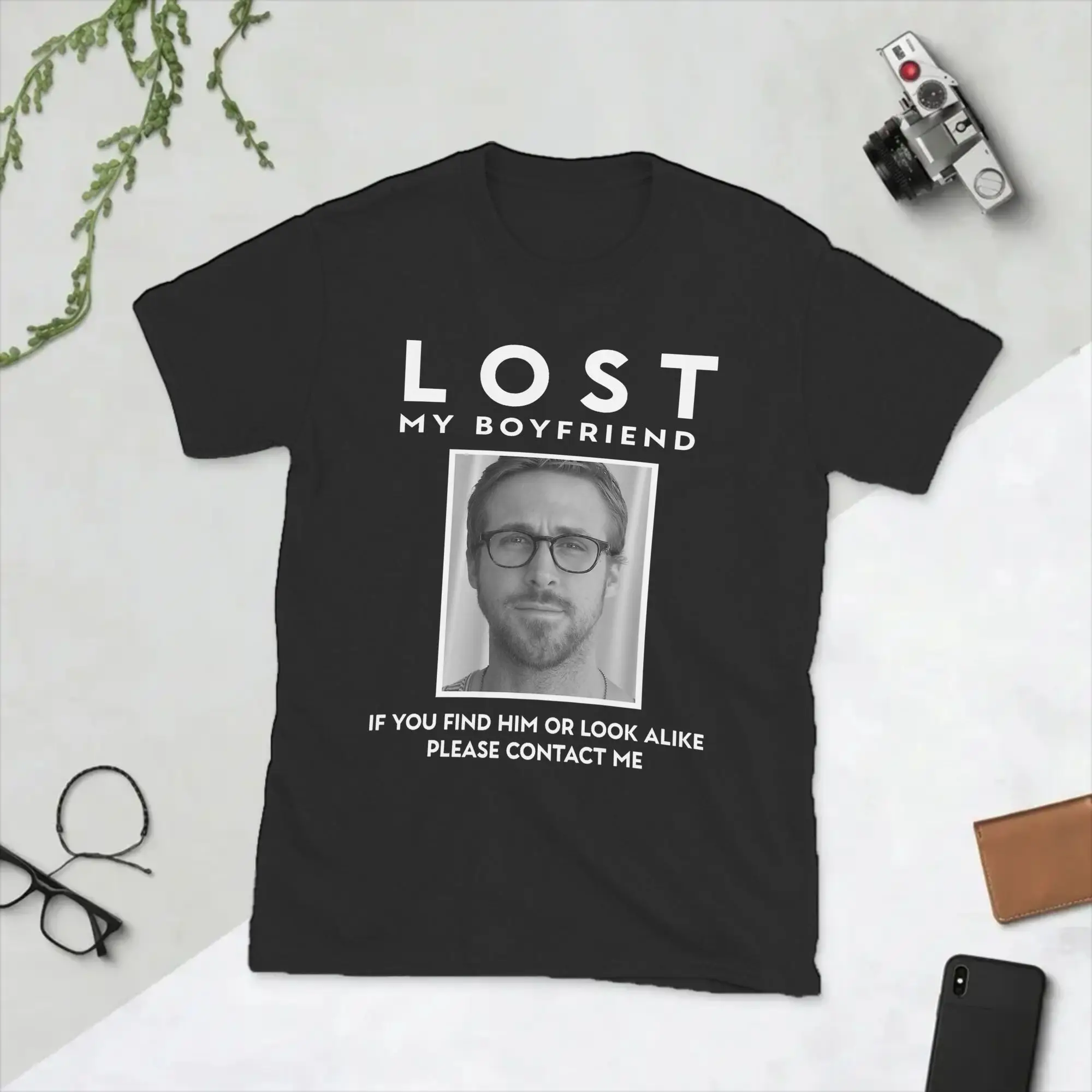 Ryan Gosling Actor T Shirts Men's  Pure Cotton Vintage T-Shirts Crew Neck  Tees Short Sleeve Clothing 4XL 5XL