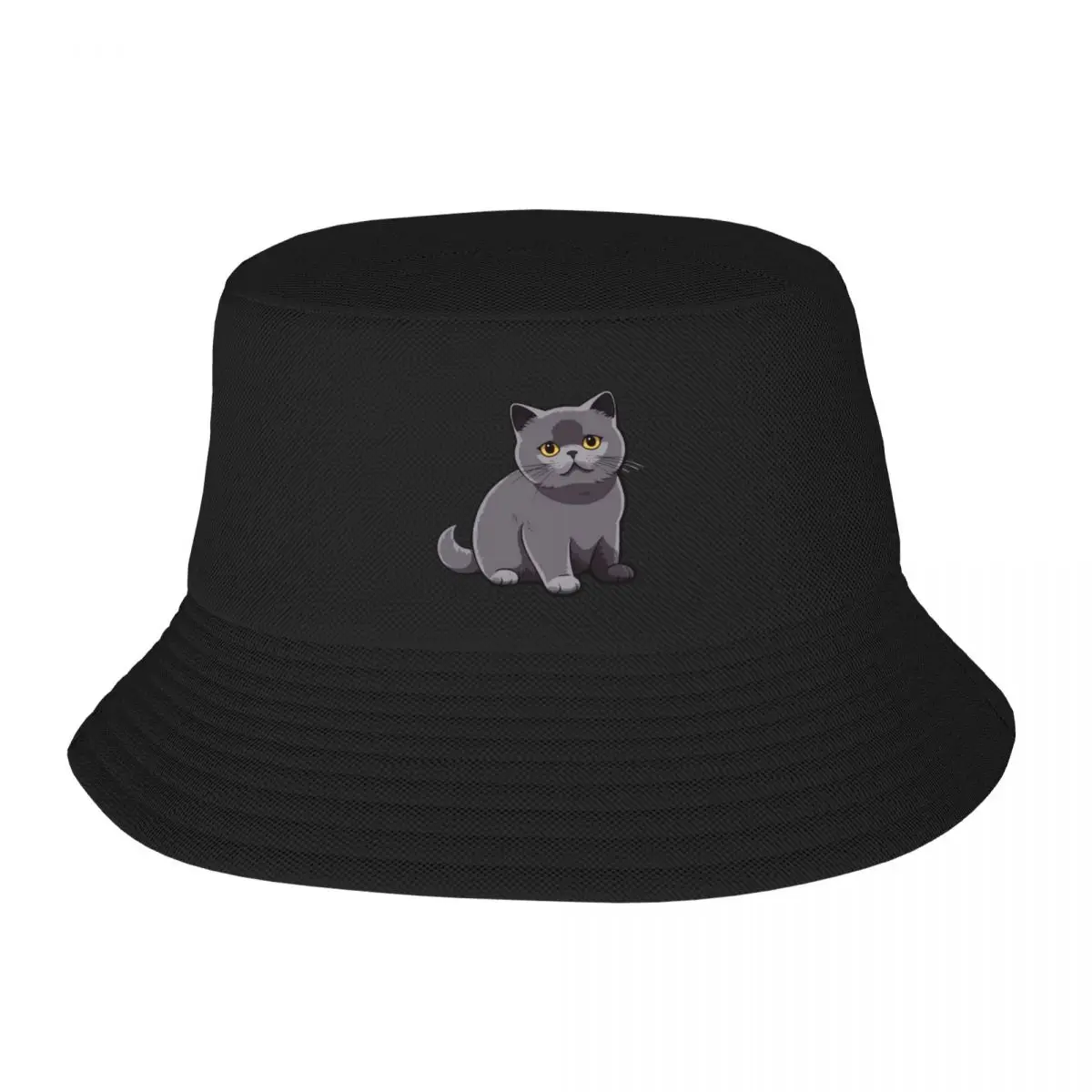 Cute British Shorthair Cat Bucket Hat Trucker Hats derby hat Women's Hats For The Sun Men's