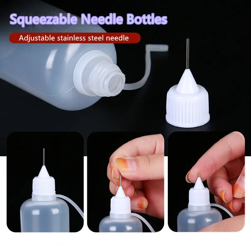 Needle Tip Glue Applicator Bottle for Paper Quilling DIY Scrapbooking,  Craft Tool, 5Pcs, 10 ml, 15  20ml