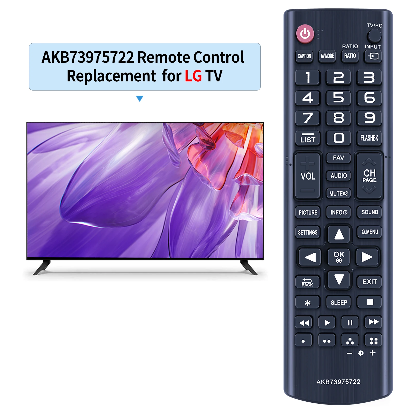 AKB73975722 TV Remote Control for L/G LED HDTV 22LB4510 22LH4530 24LF4520 29LB4510 28LF4520 28LF4520WU 28LF4520-WU 24LB4510-PU