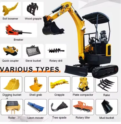 YG Customized Chinese Factory YG-15 Mini Digger Mini Excavator 1.5 Ton Mini Excavator with pilot Control Side Swing Boom
