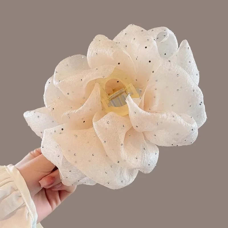 كبير القوس شبكة دبوس الشعر مزاجه أنيقة النساء مشبك شعر مقاطع الأميرة غطاء الرأس موضة انتزاع كليب أنثى إكسسوارات الشعر