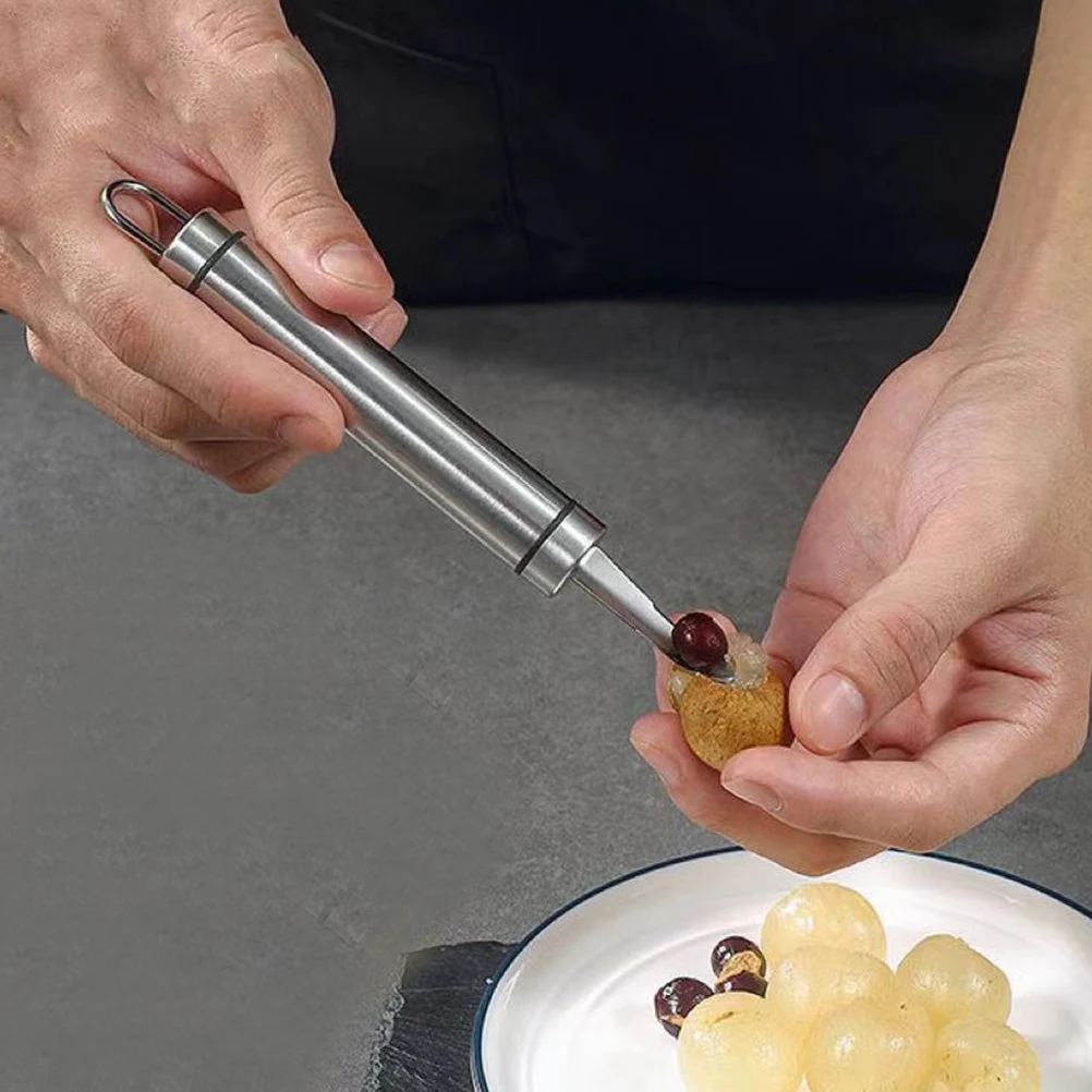 

4pcs Fruit Core Remover Stainless Steel Kitchen Gadget Shrimp Deveining Longan Corer Reusable Tool Versatile Pitter