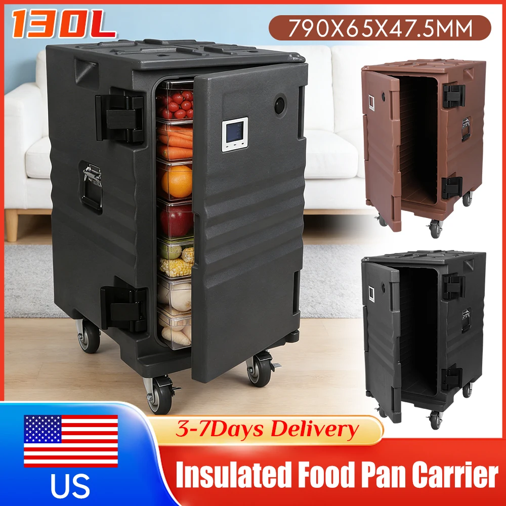 

Insulated Food Pan Carrier Keep Cold and Warm with Wheels Handles for Restaurant Canteen Catering Party Transportation Container