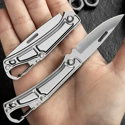 2024 New Portable Stainless Steel Outdoor Camping Knife, Self Defense Emergency Survival Knife, Folding Keychain Knife