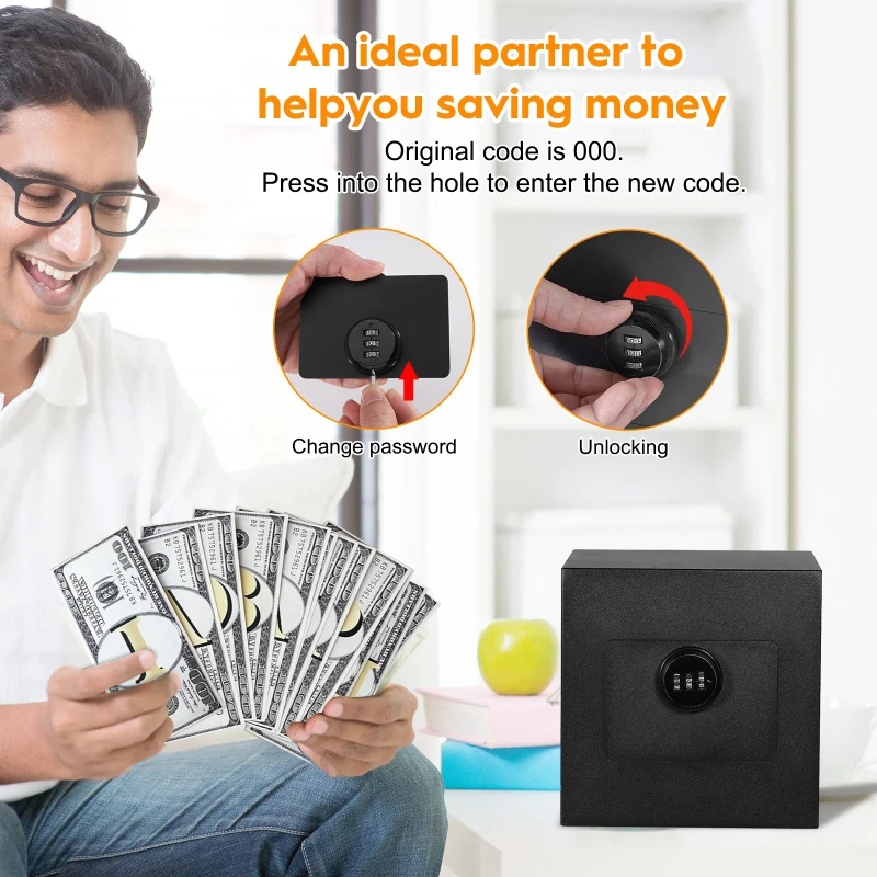 

5.9 inch 4.7 inch Office Home Use Cannot Open Hard Metal Safe Password Lock Safe Savings Can, Money Box Piggy Bank