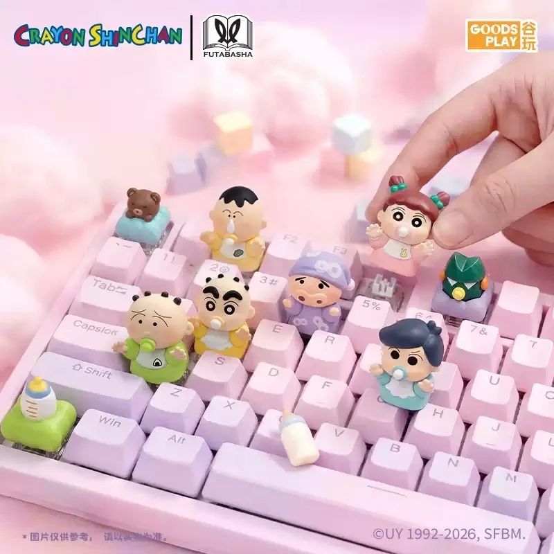 Original In-Stock Crayon Shin-chan Baby Hug Series 3D Keycap Blind Box Cross Switch Mechanical Keyboard Personalized Keycap Gift