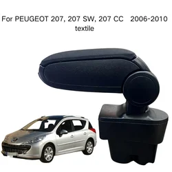 Armrest For PEUGEOT 207, 207 SW, 207 CC   2006-2010 Textile Custom Fit Center Console Storage Box Vehicle Accessories