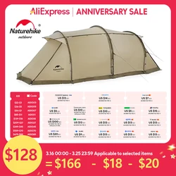 Naturehike Aries Tunnel Tent Camping Outdoor Travel 4 Season Extended Loop Tent For 4-6 Person Geodesic Double Layer Large Tent