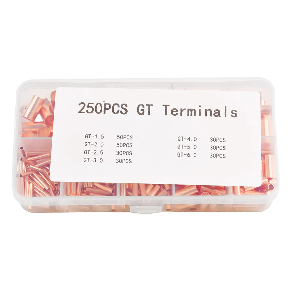 

Comprehensive Wire Connector Kit 250Pcs Copper Crimp Connectors in Various Sizes for Reliable Electrical Connections