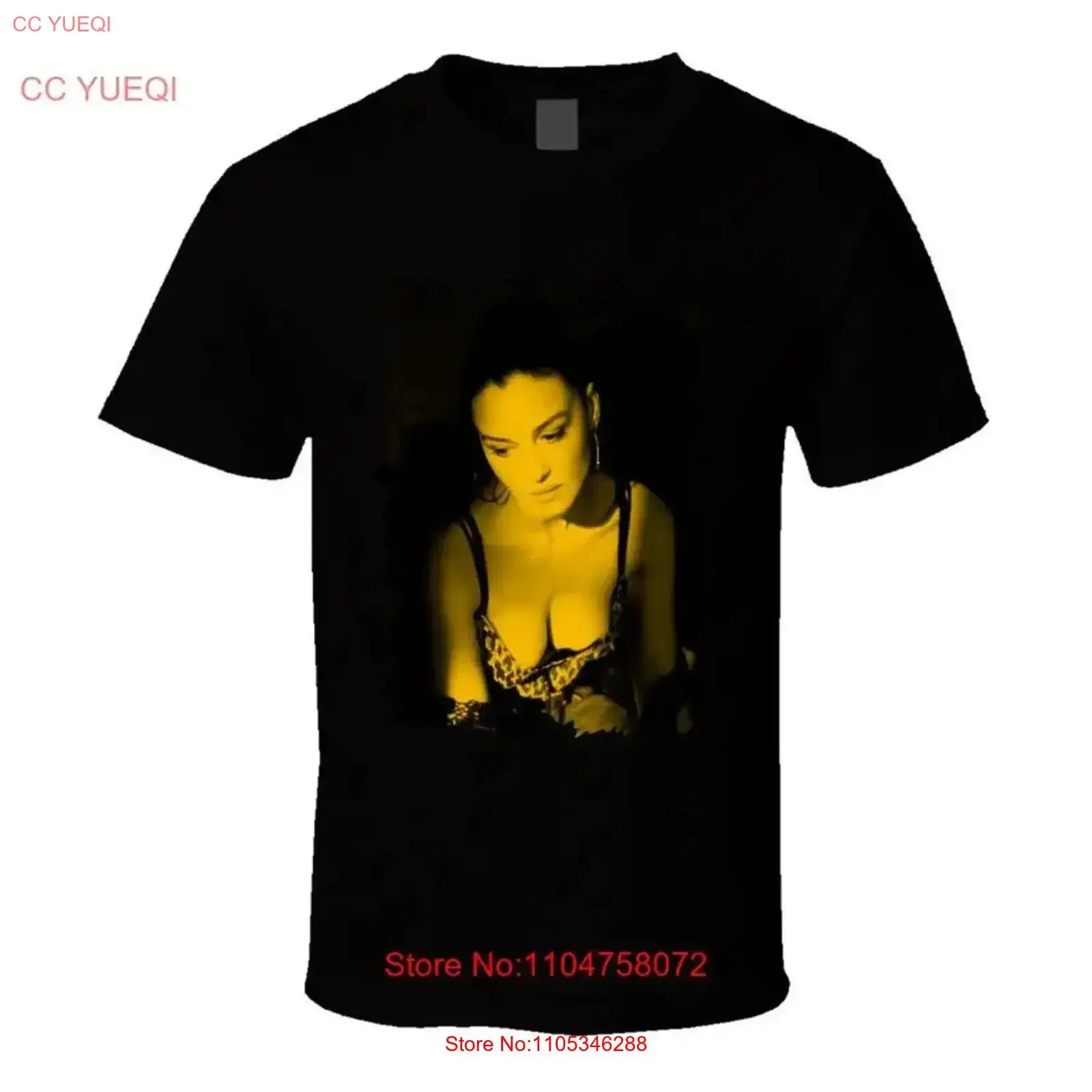Camiseta de color neón con pose sexy de Monica Bellucci, estilo vintage, lavada, suave, elegante, elástica, cómoda, ropa de calle para uso diario