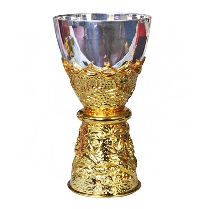 Copper-plated base, sterling silver, liner wine glass 15.5cm high 8.5cm diameter