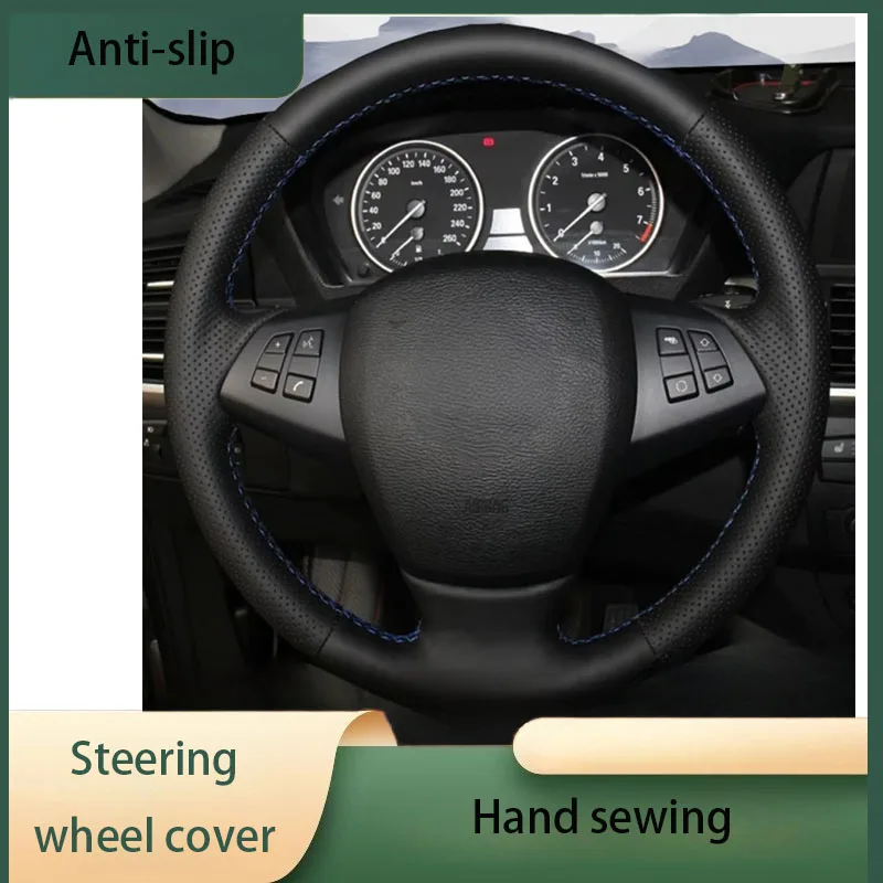 

Custom Hand Sewing Steering Wheel Cover Wear Resistant and Non-slip Microfiber Leather For BMW E70 X5 2008-2013 Auto Interior