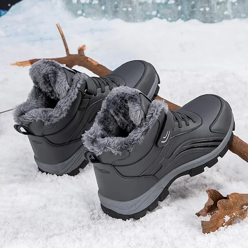 Chaussures de randonnée athlétiques de style luxe pour hommes, baskets thermiques en peluche, neige, escalade, montagne, chasse, forêt