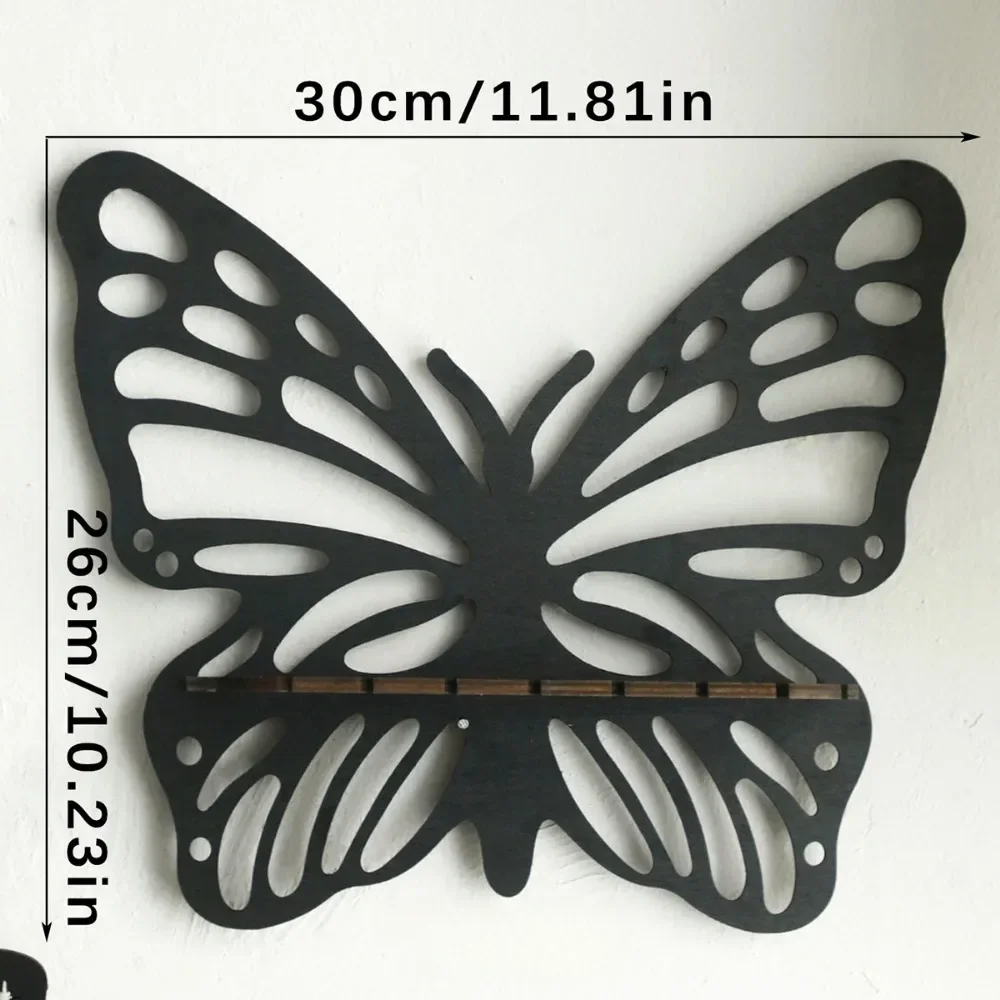 

Butterfly Floating Wall Shelf Crystal Shelf Lotus Display Room Ornaments Modern Home Decoration Rack Home Wood Decor Aesthetic
